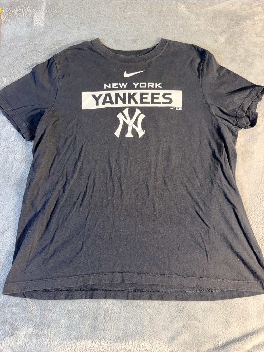 Nike MLB Yankee's Baseball Colaboration T-Shirt Black White Logo's Men's Size XL